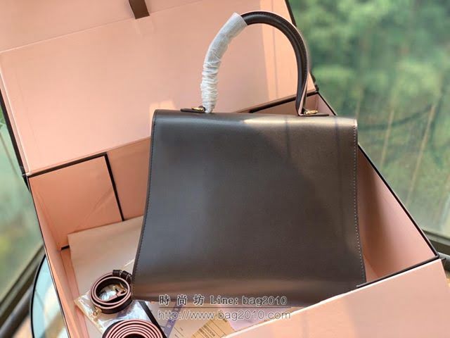 DELVAUX女包 Magic bag風琴系列 德爾沃女手提包 原版Box皮 中號 Delvaux女單肩包 Dv0028風琴 巧克力色  fcs1247